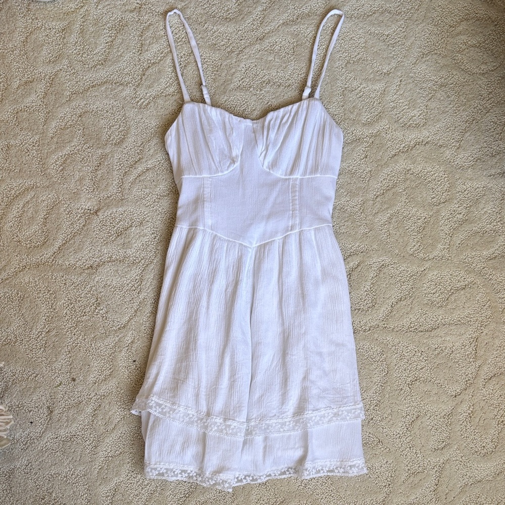Hollister White Spaghetti-Strap Slip Dress
